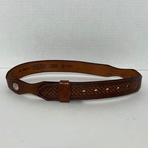 Vtg Leegin Silver Creek Leather Belt Western Weave Embossed No Buckle | Size 30